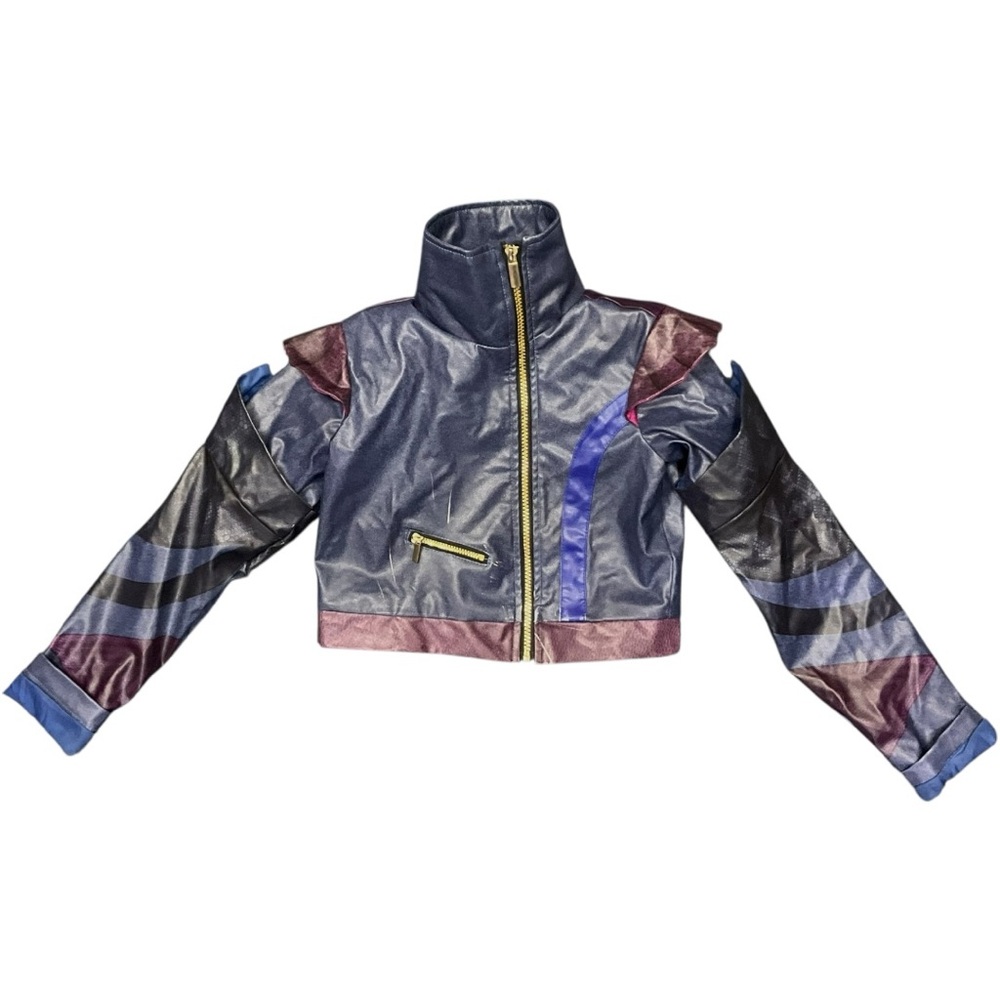⚡ Disney Descendants 3 Mal Faux Leather Cropped Jacket |‎ Size M |